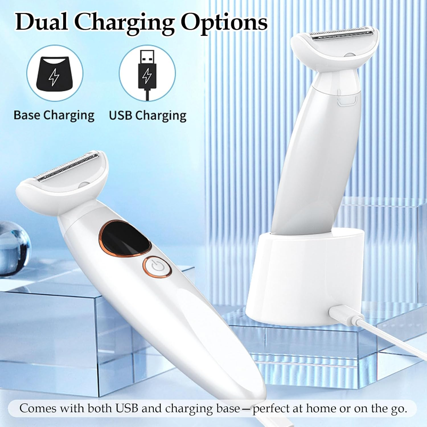 YLSD 5-In-1 Bikini Trimmer for Women, IPX7 Waterproof Electric Body Hair Remover with Eyebrows, Face, Bikini Line & Underarm Trimmer, Cordless Rechargeable Shaver Kit image number 4