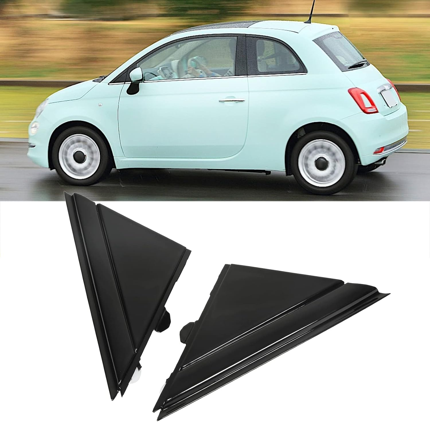 500 Door Mirror Flag Cover 1SH17KX7AA Replacement Plate Trim for 2012-2017 (Glossy Black) image number 4