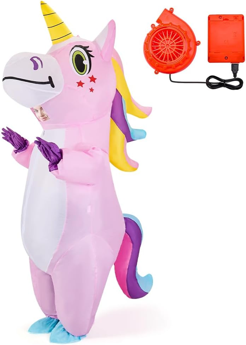 AUTOWT Inflatable Unicorn Costume for Adult, Funny Halloween Inflatable Costumes for Men Women, Blow up Dress up Costume with Air Pump for Halloween Cosplay Holiday Mardi Gras Party