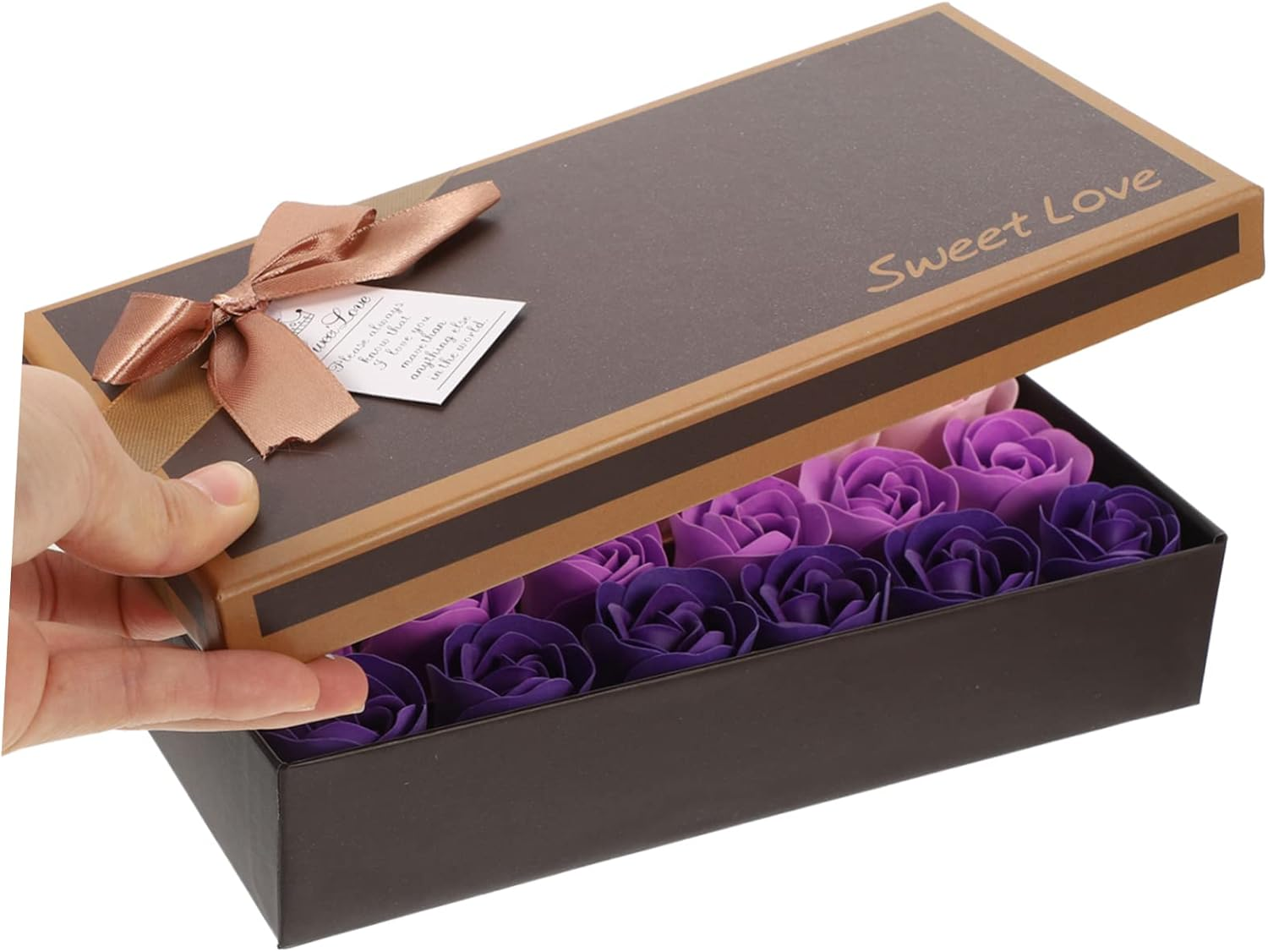 Healvian Simulated Rose Soap Flower Box Box Preserved Rose Soap Bar Adornments Home Decorations for Bathroom Desk - Red image number 5