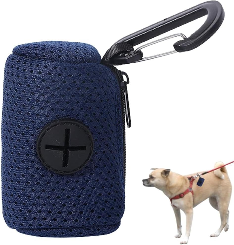 DWYYWSM Dog Poop Bags Dispenser - Mesh Fabric Attachment Dog Waste Bag Holder with Zipper, Hangable Pet Supplies, Large Capacity Dog Bag Dispenser image number 1