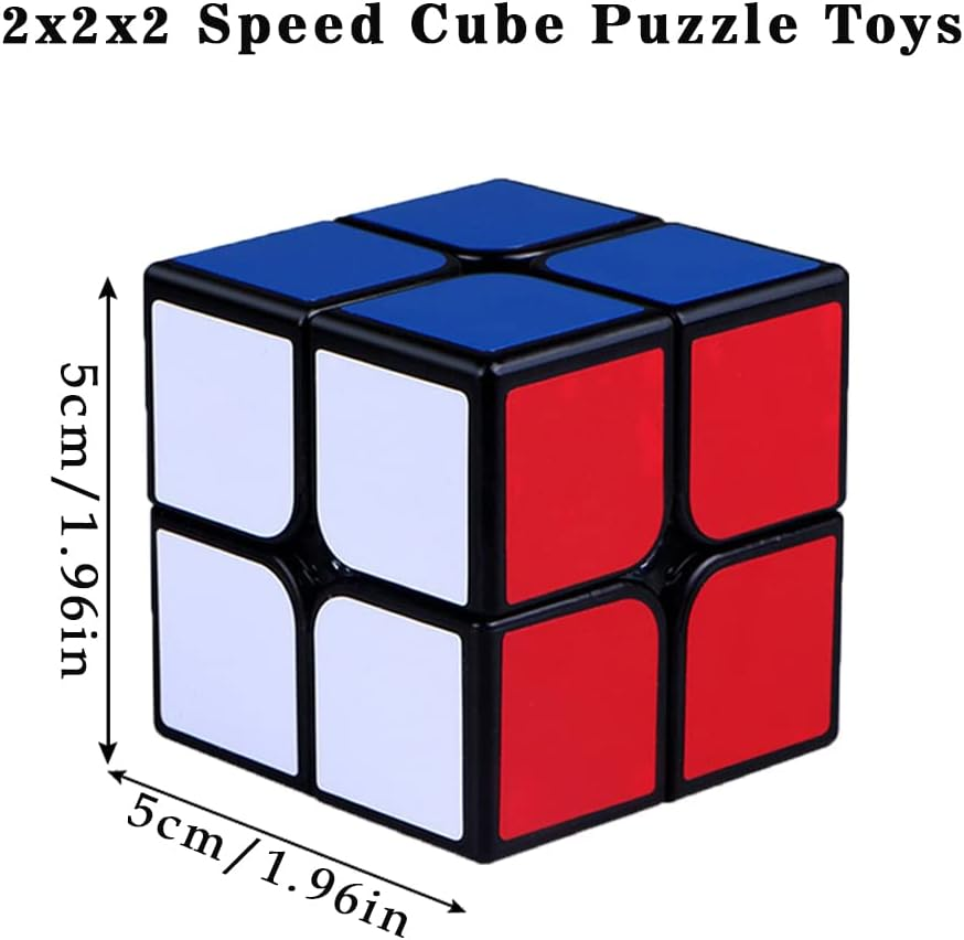 2X2 Speed Cube, Classic 2X2 Cube Puzzles Toy (Black) image number 1