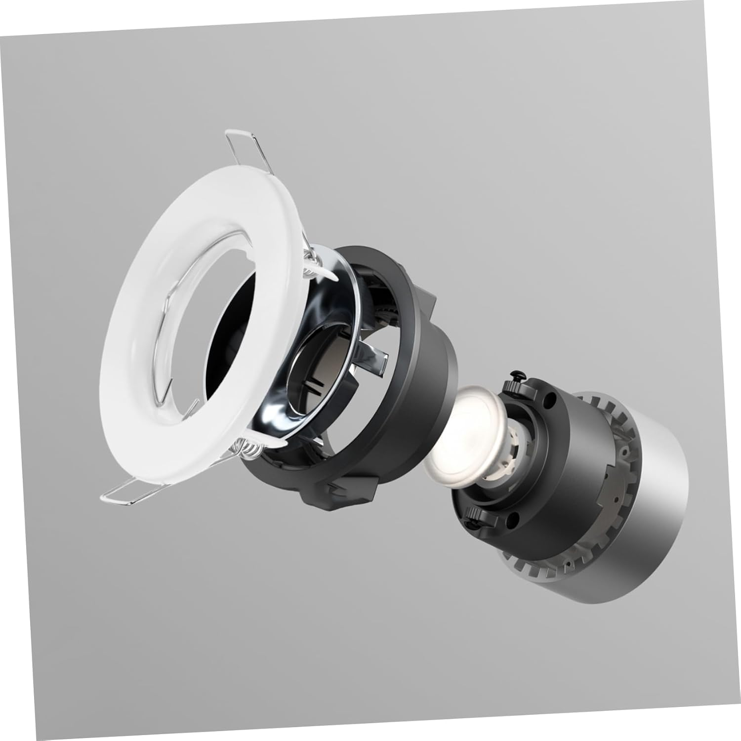 Gadpiparty 3Pcs White Metal Recessed Frame Mr16 Downlight Spotlight Trim Holder for Lighting Fixtures image number 4
