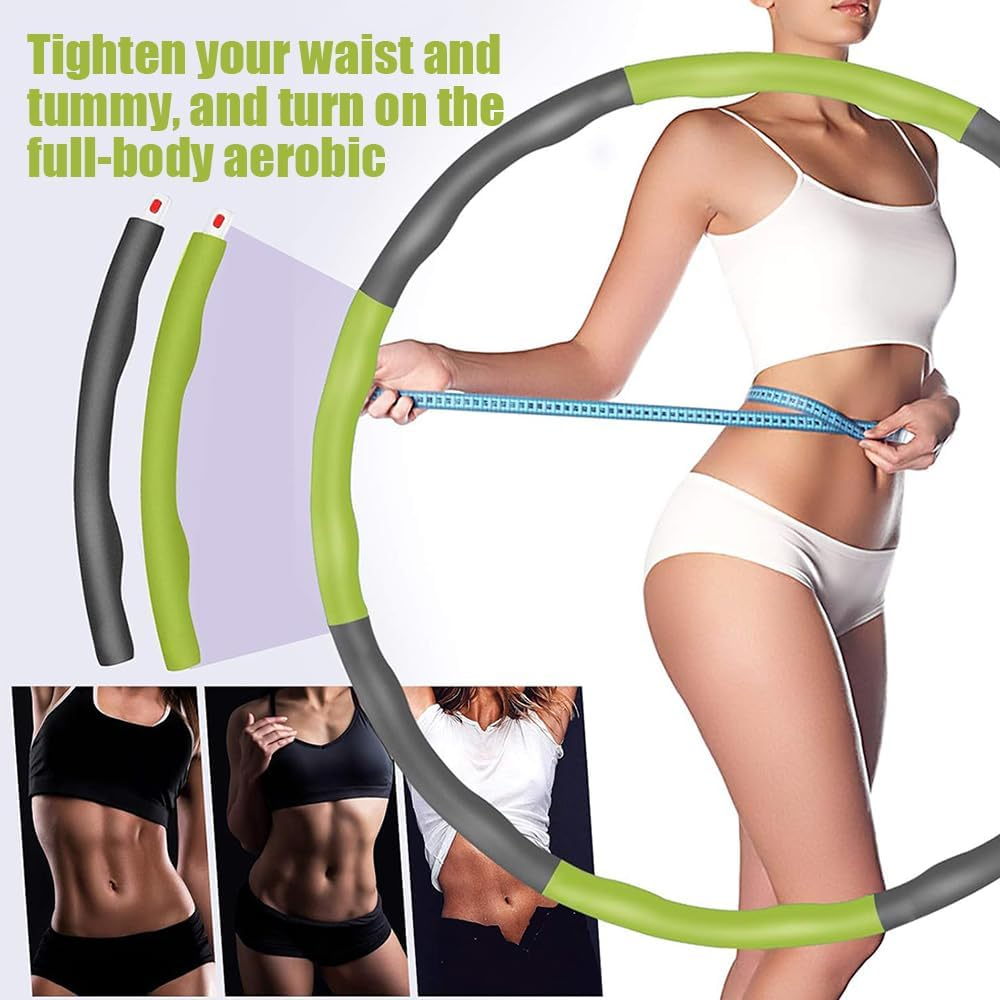 Hula Hoop,Detachable Hula Hoop,Gym Equipment,Fitness Exercise Hoop,Snap Together Detachable,Waist Circumference Soft Ruler,For Gymnastics, Training, Exercise and Weight Loss image number 1