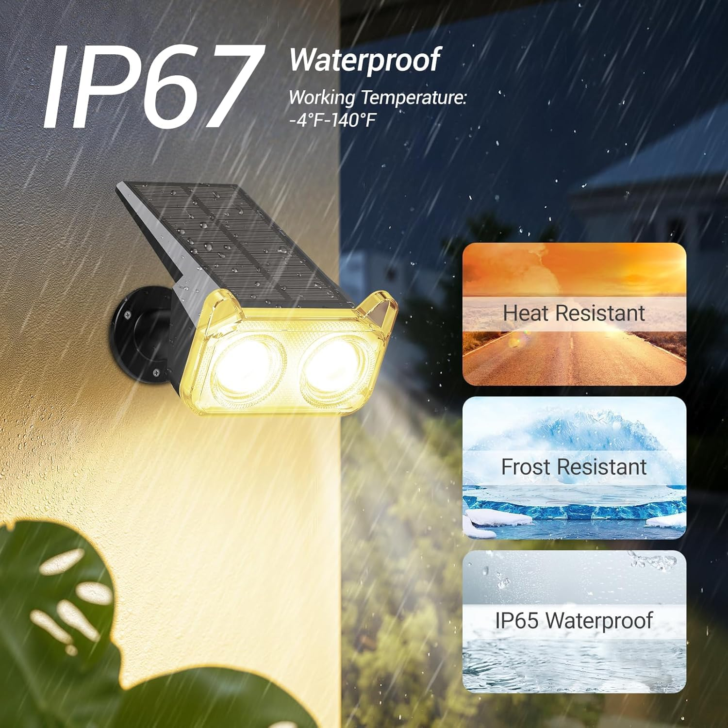 6 Pack Solar Lights Outdoor - Auto On/Off IP67 Waterproof Solar Garden Lights,2-In-1 Solar Spotlights, 135&deg; Adjustable Landscape Spotlights for Yard Pathway Tree Flag - Warm Whitesolar Lights Outdoor image number 1