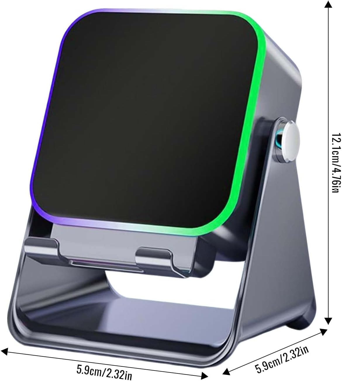 TKTCO 5-In-1 Wireless Induction Bluetooth Speaker with Adjustable Phone Stand with 8 RGB Ambient Light, Universal for Phone/Pad - Home/Office Leisure Audio Player (White) - White image number 3