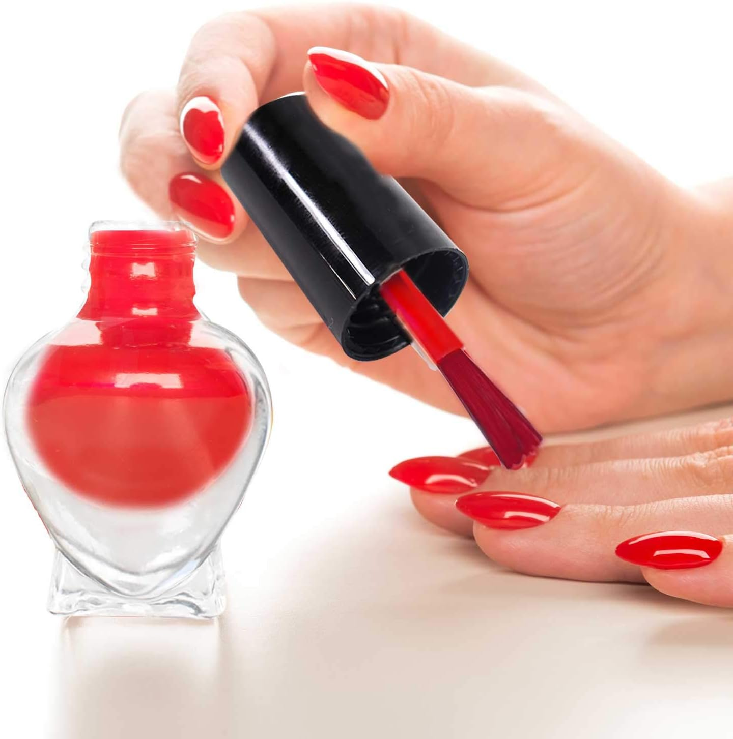 TRIXES 6X Empty Heart Shaped Nail Varnish Bottles image number 3