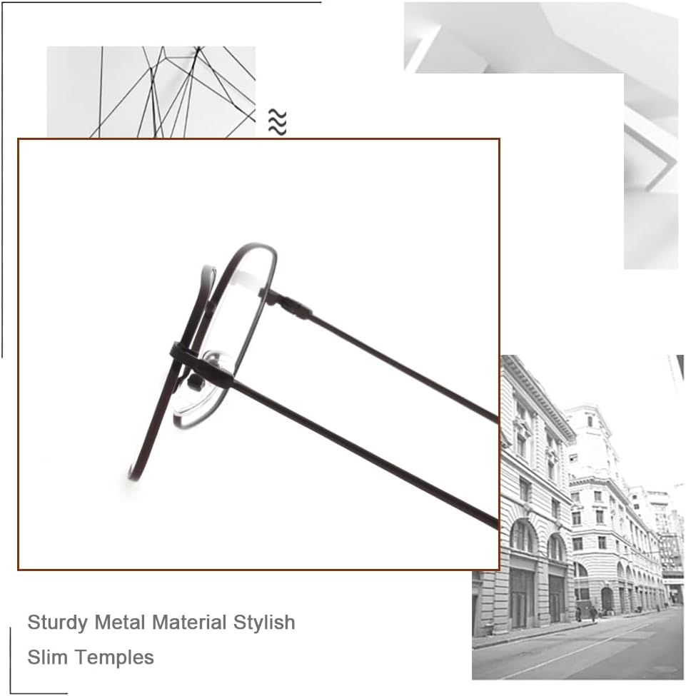 Vintage Metal Eyeglasses Clear Lens Fake Square Women Men Eyewear image number 5