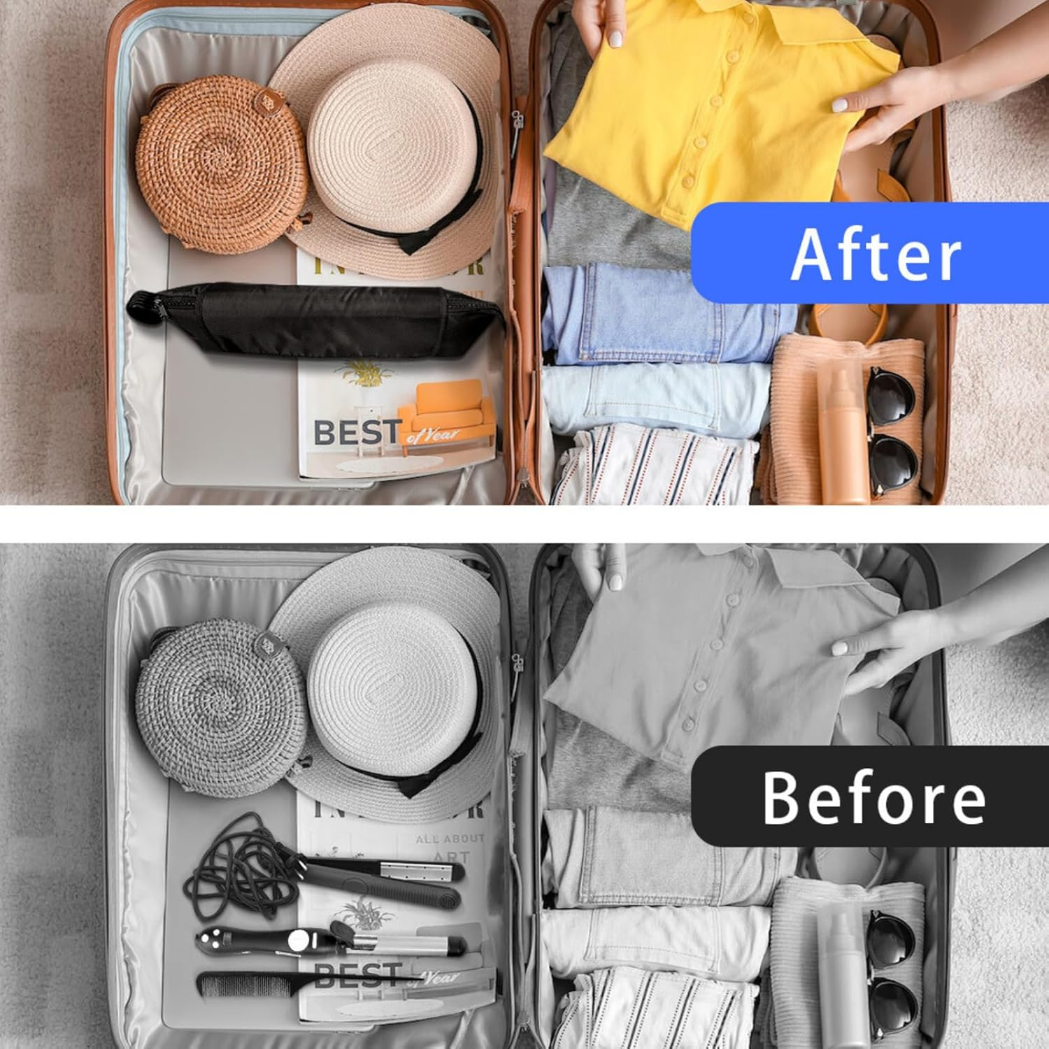 Verderoot 2-In-1 Hair Tools Travel Case &ndash; Large Capacity Heat Resistant Storage Bag for Flat Iron, Curling Iron & Hair Dryer &ndash; Waterproof & Dustproof Organizer for Travel & Home (Pink) image number 2