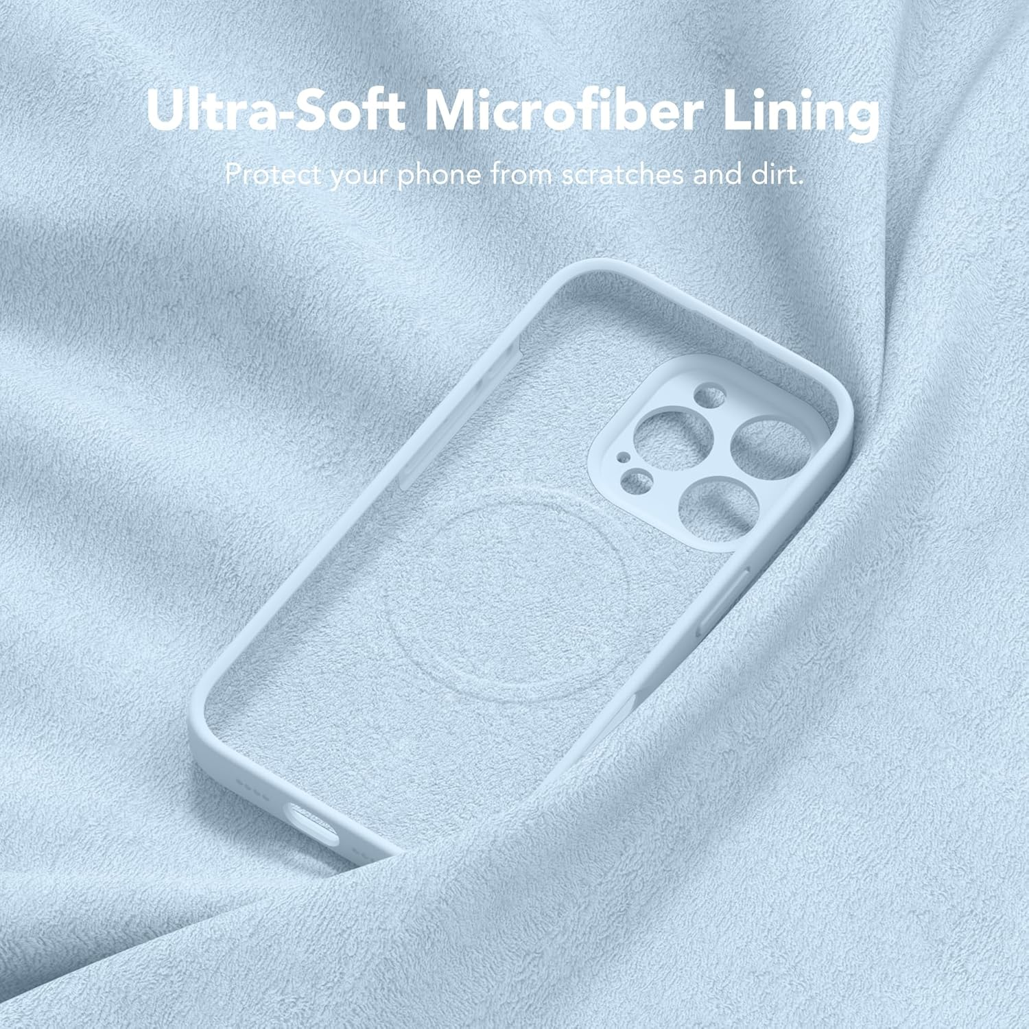 Suydanbox Magnetic for Iphone 16 Pro Max Case, Compatible with Magsafe, [Full Camera Protection][Screen Protector] Silicone Shockproof Protective Phone Case for Iphone 16 Pro Max 6.9", Light Blue - Black image number 7