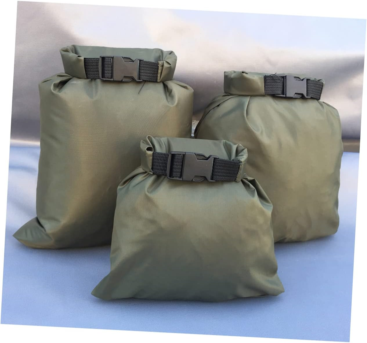 3Pcs Cool for 25 Kayaks Kayak Bag River Upstream Drifting Bag Boat Accessories Stuff Sack Dry Waterproof Storage Waterproof Pouch Floating Large - Red image number 2