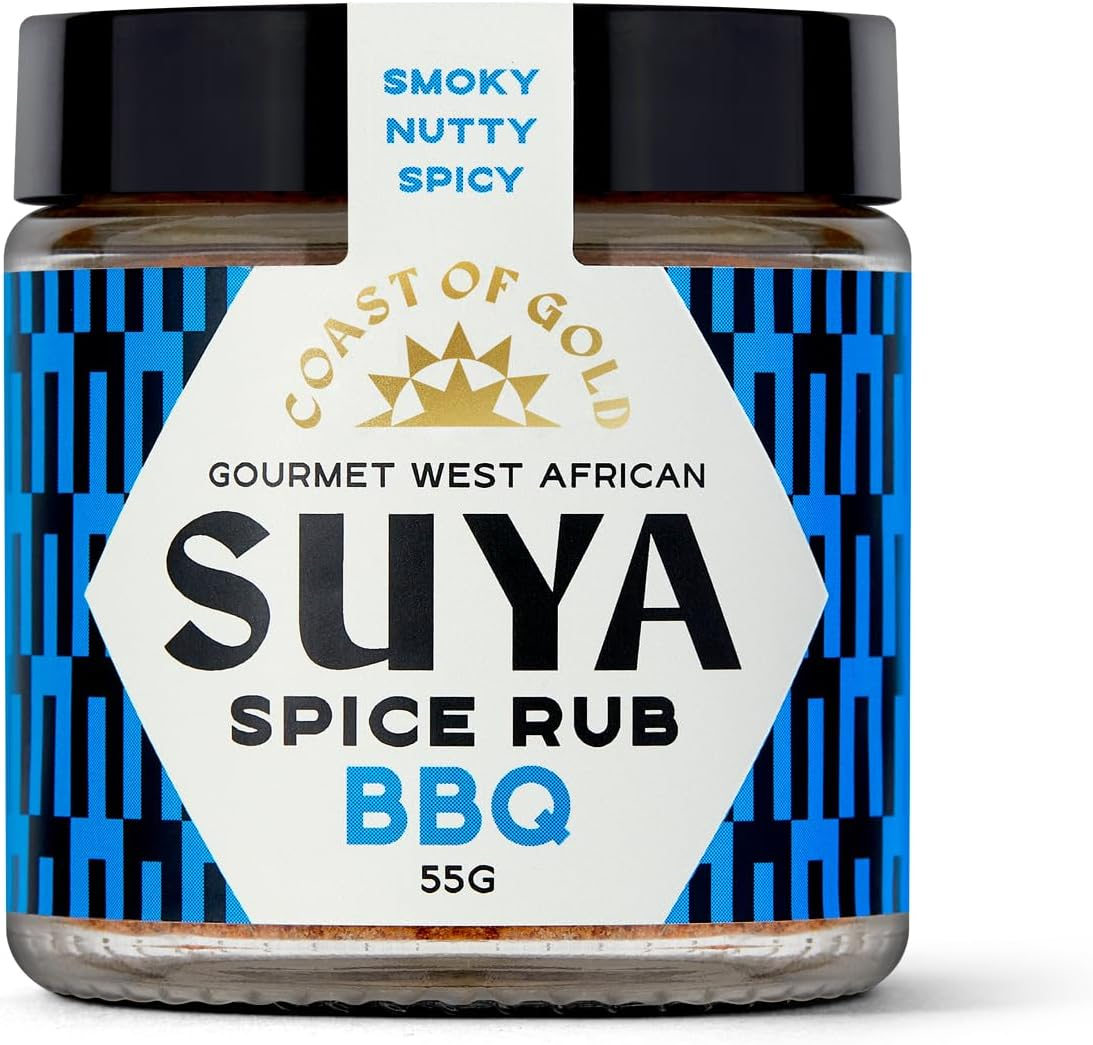 Coast of Gold Suya Spice BBQ Rub, 55G, Smoky, Nutty, Hot Pepper Flavour, Versatile Plant-Based West African Inspired Seasoning for Grilling Meats, Seafood and More