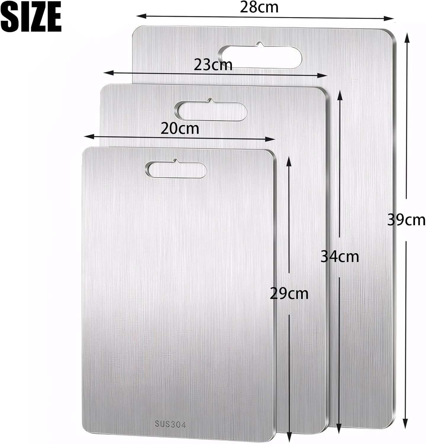 BDZBREN Stainless Steel Cutting Board - a Durable and Sleek Stainless Steel Cutting Board,A Stylish and Practical Stainless Steel Chopping Board (3Pcs) image number 5