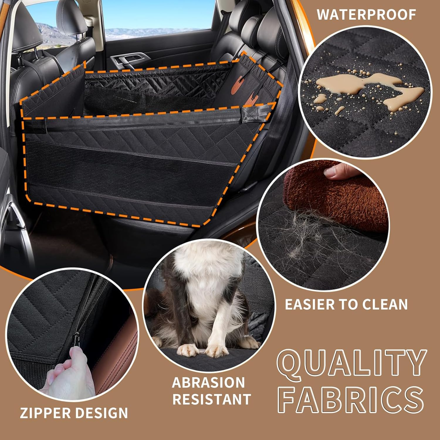 Large Dog Car Seat for Medium Dogs, Extender for Large Cover Back Hammock for Car Back Seat Dog Bed Mattress, Pet Car Seat for Car SUV Truck image number 2