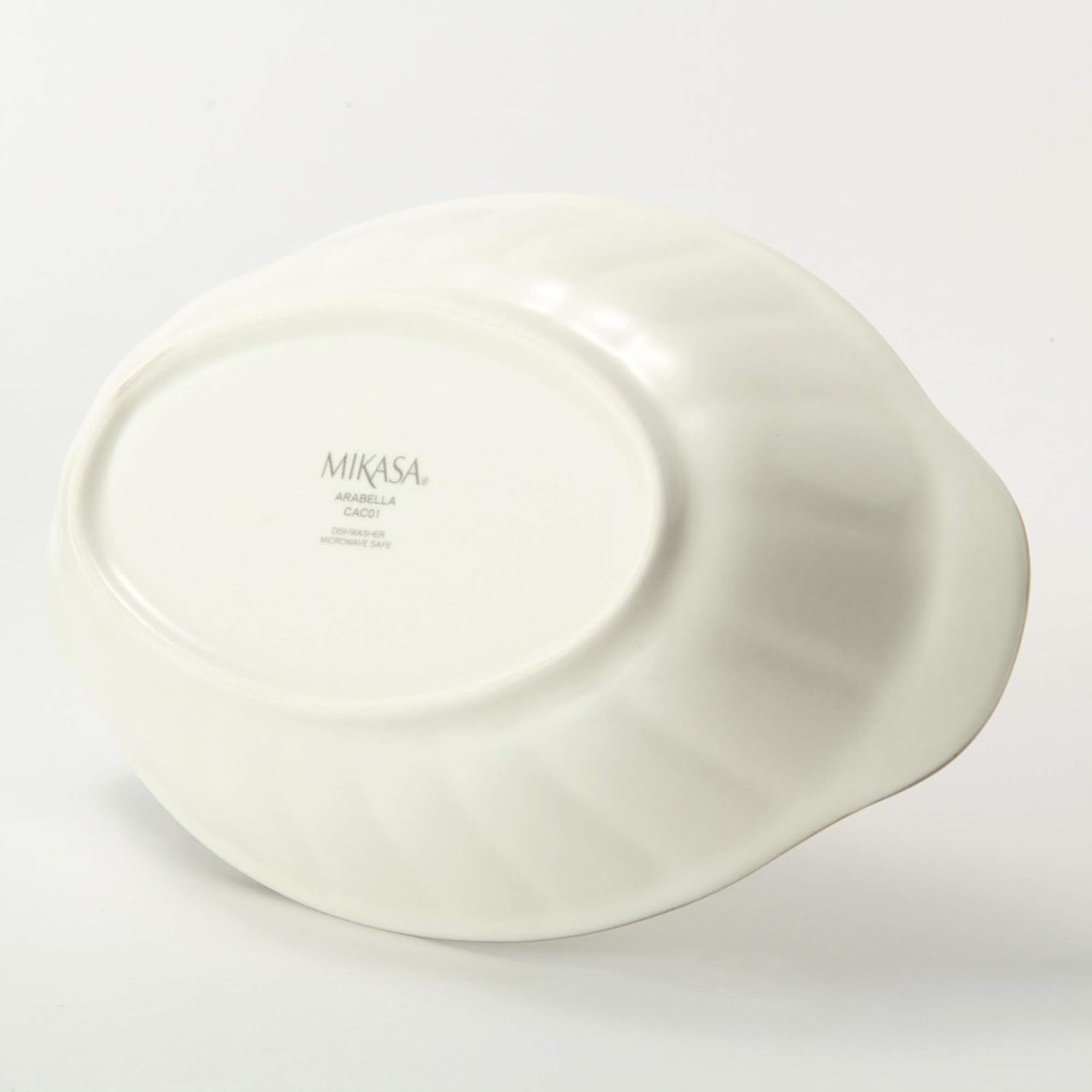 MIKASA T-772089 Gratin Dish, Arabella, White, Diameter 7.7 X Depth 4.5 X Height 1.6 Inches (19.5 X 11.5 X 4 Cm), 10.1 Fl Oz (300 Ml), Microwave, Dishwasher and Oven Safe image number 1