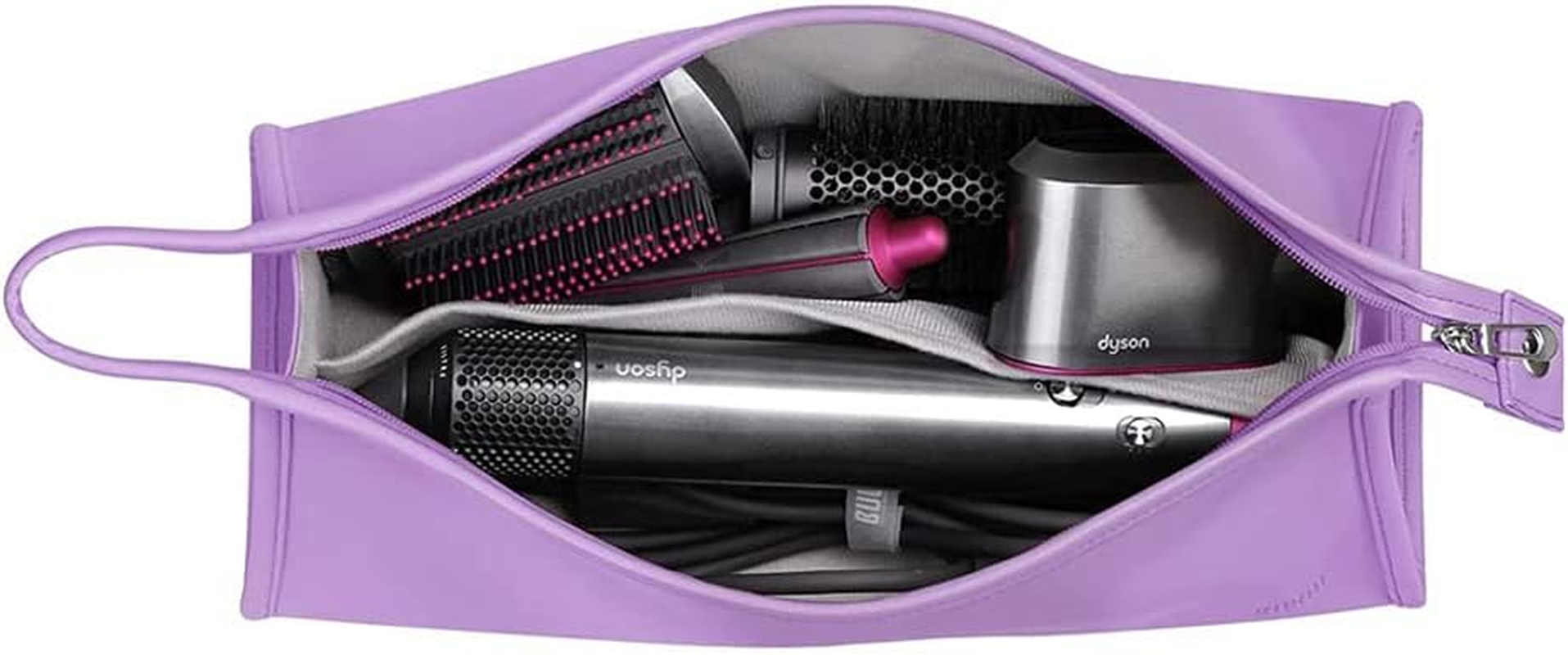 BUBM Travel Storage Bag Compatible with Dyson Airwrap Styler, Shark Flexstyle Air Styling & Drying System, Portable Carrying Case Organizer for Airwrap Styler and Attachments,Rose