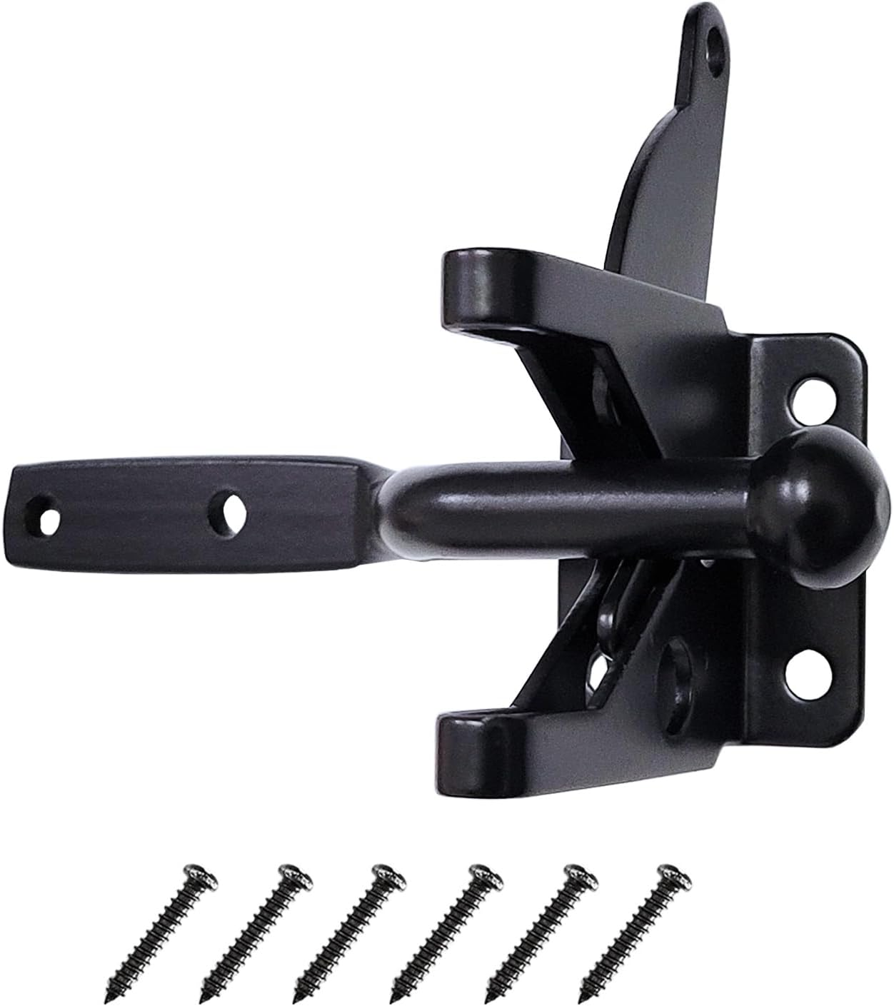 Pair of Self Locking Gate Latch Automatic Gravity Lever for Wood Fence Gate Door Latches, Left and Right (Spring Cable Pull), AP00289O image number 3