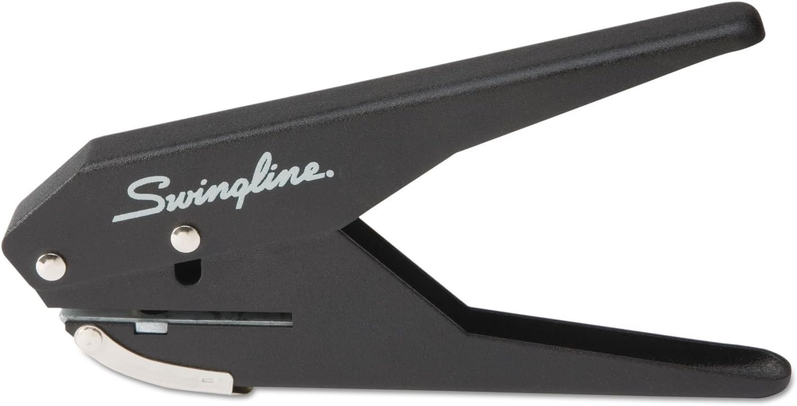 Swingline 1 Hole Punch, 20 Sheet Capacity Hole Puncher, Low Force Plier Paper Punch, Black & Silver (74017) image number 4