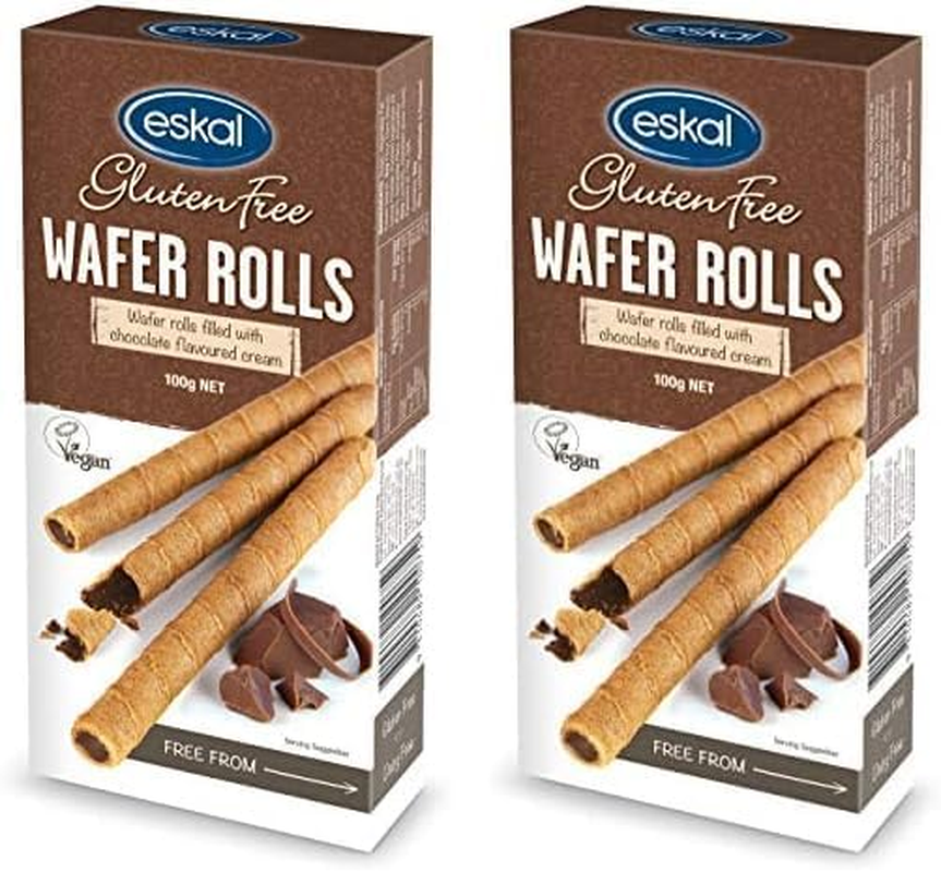 Eskal Gluten Free Chocolate Cream Wafer Rolls 100 G