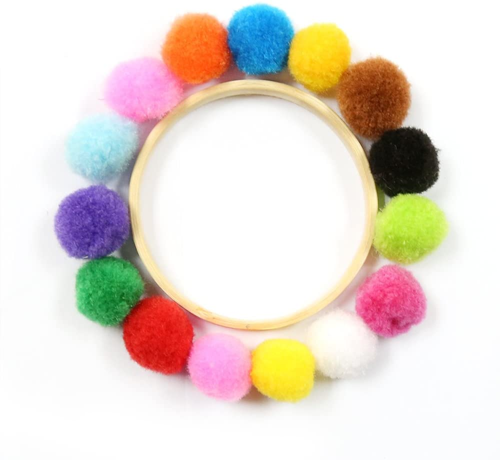 Caydo [400 Pcs] - 300 Pieces 2.5Cm Assorted Pompoms with 100Pieces Wiggle Eyes Multicolor Arts and Crafts Pom Poms Balls for Kids DIY Art Creative Crafts Decorations image number 3