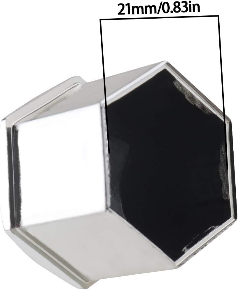 Emsea 20Pcs Chrome Silver Wheel Nut Caps Hub Bolt Covers 21Mm Hexagonal Protectors with Removal Tool Compatible with Range Rover Evoque Ducato - Black image number 5