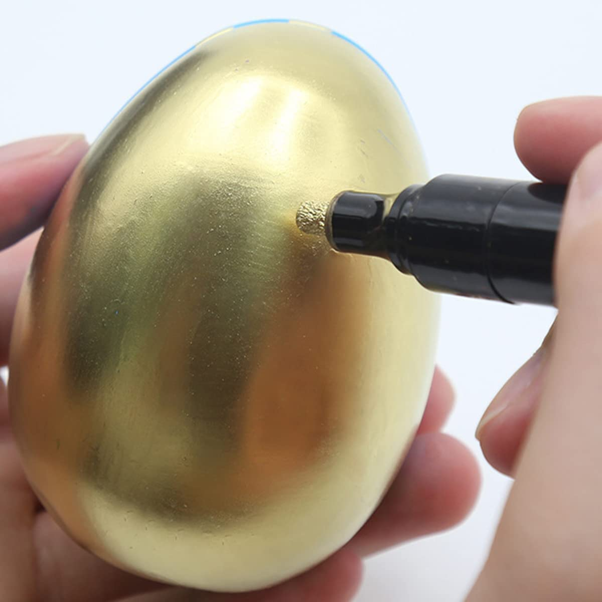 Claumeng 3PCS Liquid Chrome Marker Mirror Paint Pen Set Metallic Marking Markers DIY Art Craft Highlight for Metal Rock Wood Fabric Glass Canvas Width 1Mm to 2Mm (Gold) image number 5