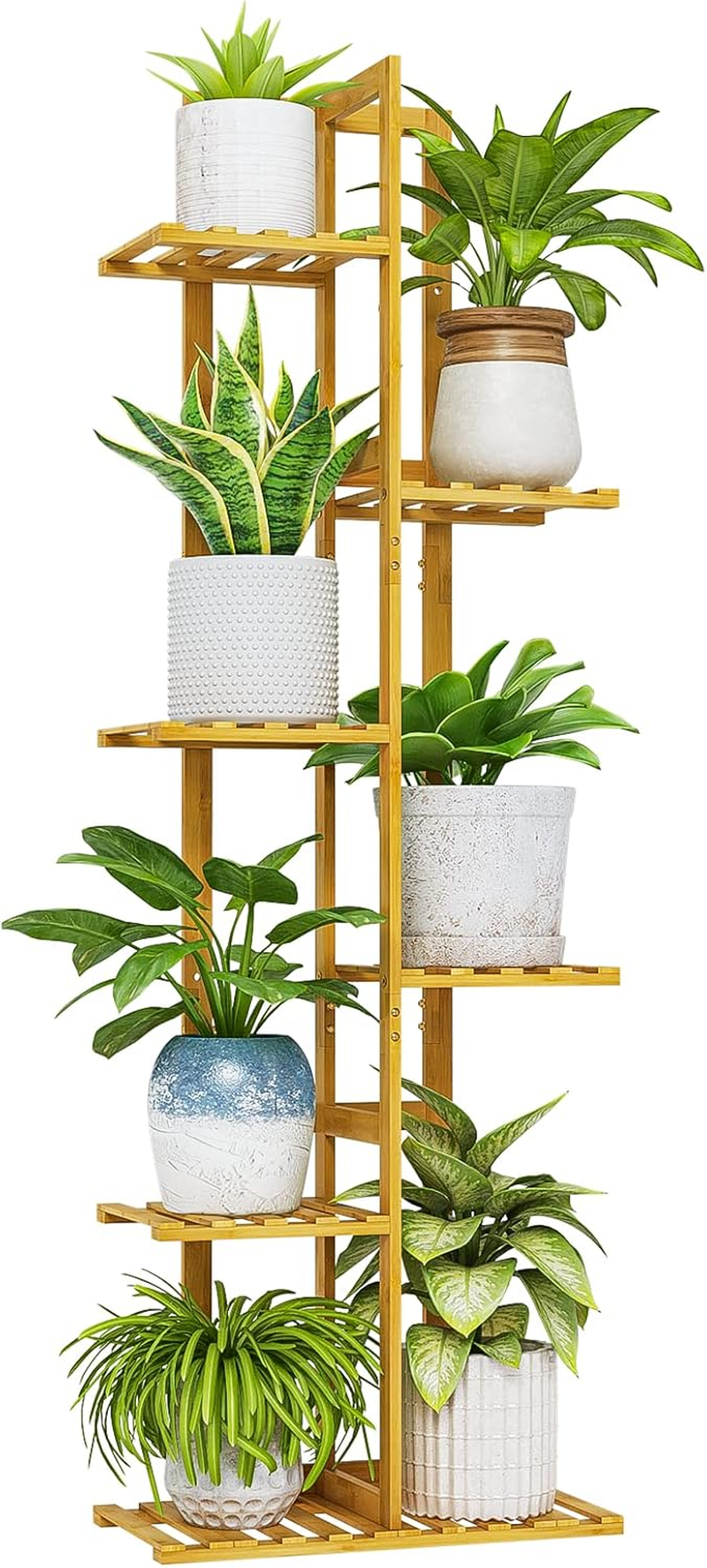 Bamworld Tall Plant Stand Indoor, 6 Tier Bamboo Plant Shelf for Multiple Plants, Tiered Corner Flower Stand for Window Garden Balcony Home Decor Living Room Bedroom image number 2