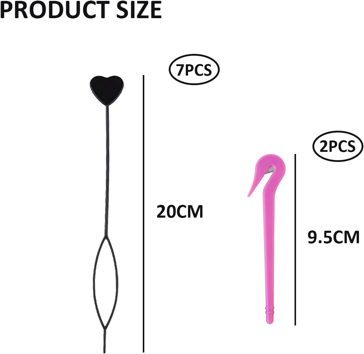 7 Hair Scrunchie Tools, 2 Hair Removers, Braiding Tools, Hair Braiding Pins, Hair Bead Needles, Quick Hair Braiding Tools, Hair Styling Accessories image number 2