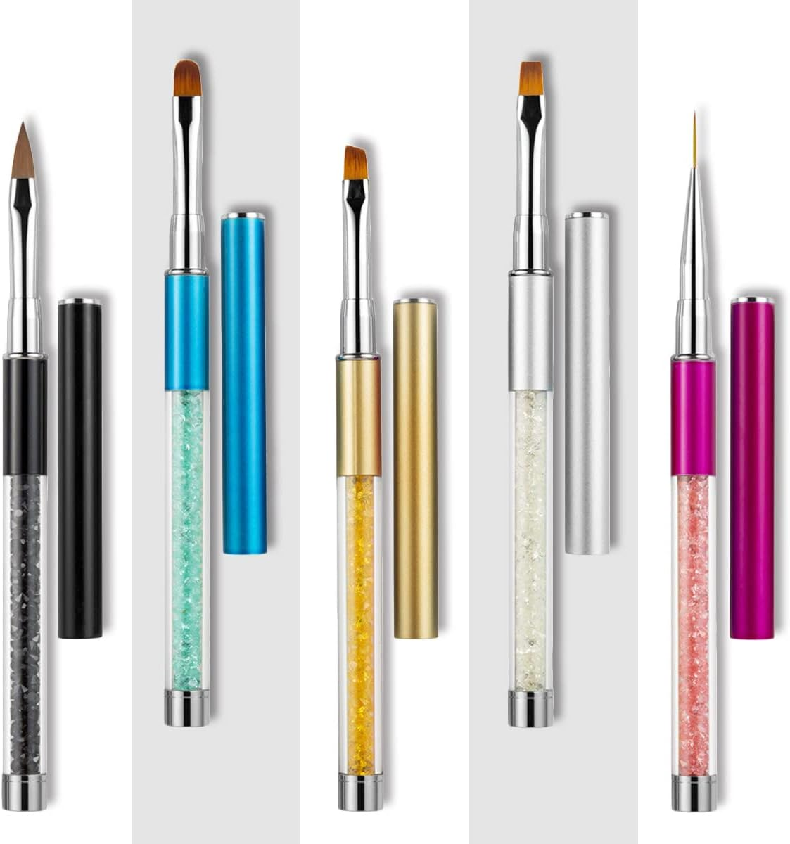 Nail Brush Set, Gel Nails, Self Nails, Set of 5, Cap Included, Easy to Use, Soft, UV Use, Nail Tool, Nail Supplies, Gel Nail Brush image number 6