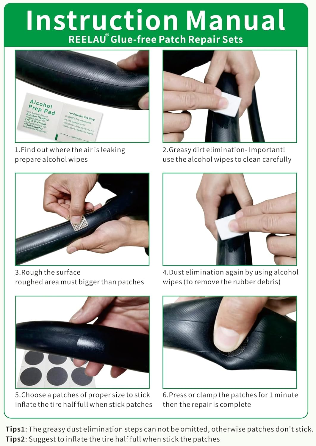 Reelau Bicycle Tire Repair Kit, 30 Pieces Bike Inner Tube Patch Kits Included with Glueless Bike Tube Patches,Metal Rasp, Metal Tire Levers, Portable Storage Box (30 Pieces) image number 3