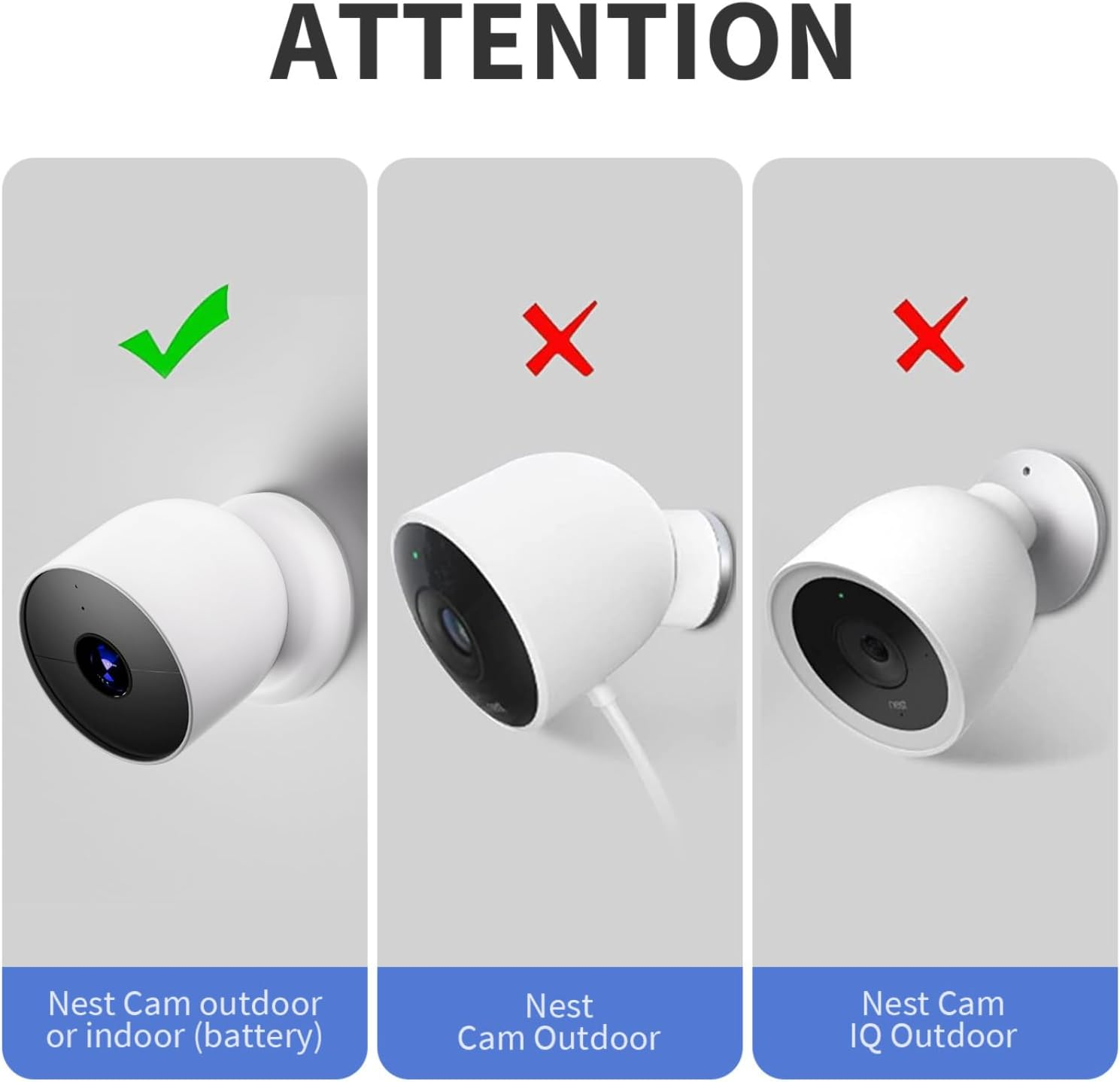 UOEPOWA Case Cover for Google Nest Camera Outdoor or Indoor, Waterproof & Dustproof & Sun Protection Silicone Protective Case, for Home, Ofiice Security image number 3