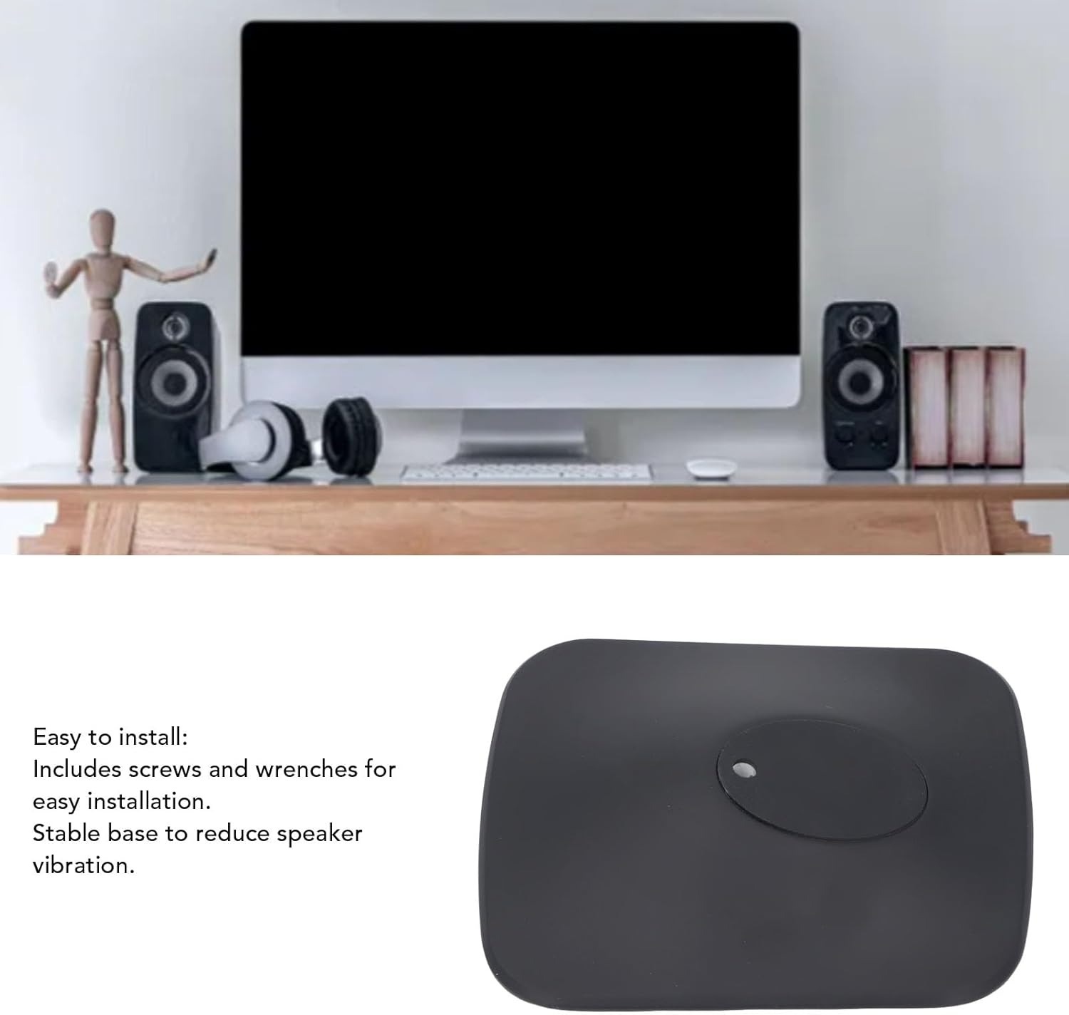 Speaker Stand for KEF LSX II Wireless Hifi Speaker, Reduction of Speaker Vibration, Tilt up 15&deg;, Metal Non Slip Vibration Reduction Desktop Speaker Mount Holder