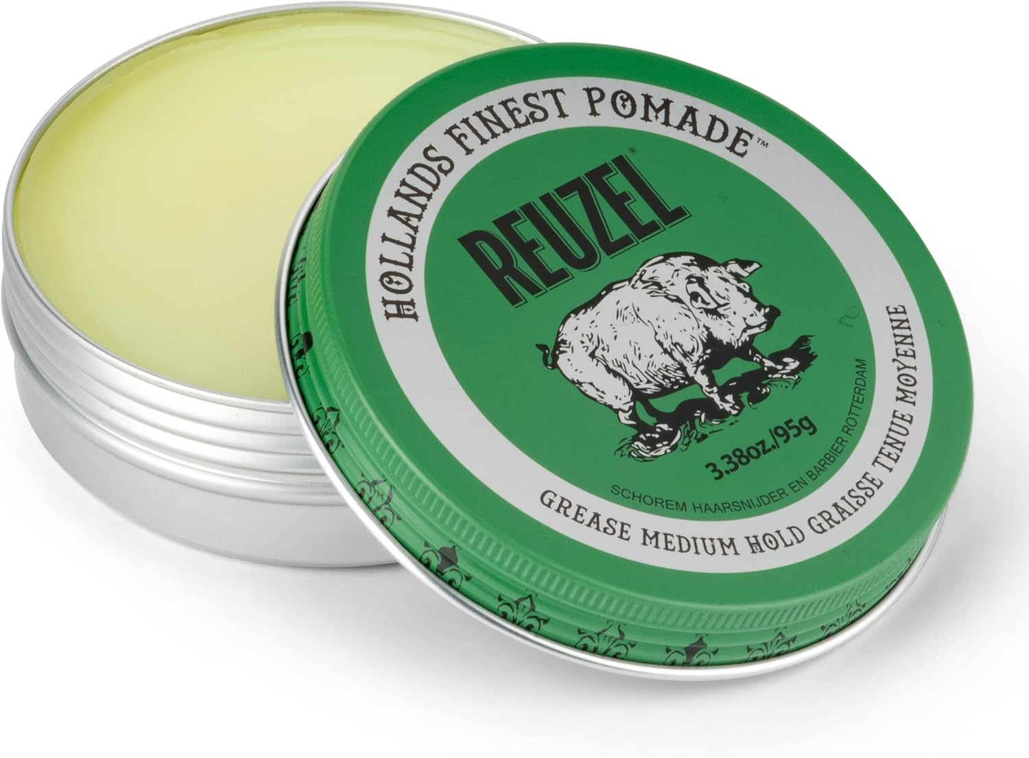 Reuzel Green Grease Oil Based Pomade, Medium Hold Medium Shine Oil Pomade for Men for a Flexible Hold 3.38Oz/95G image number 4
