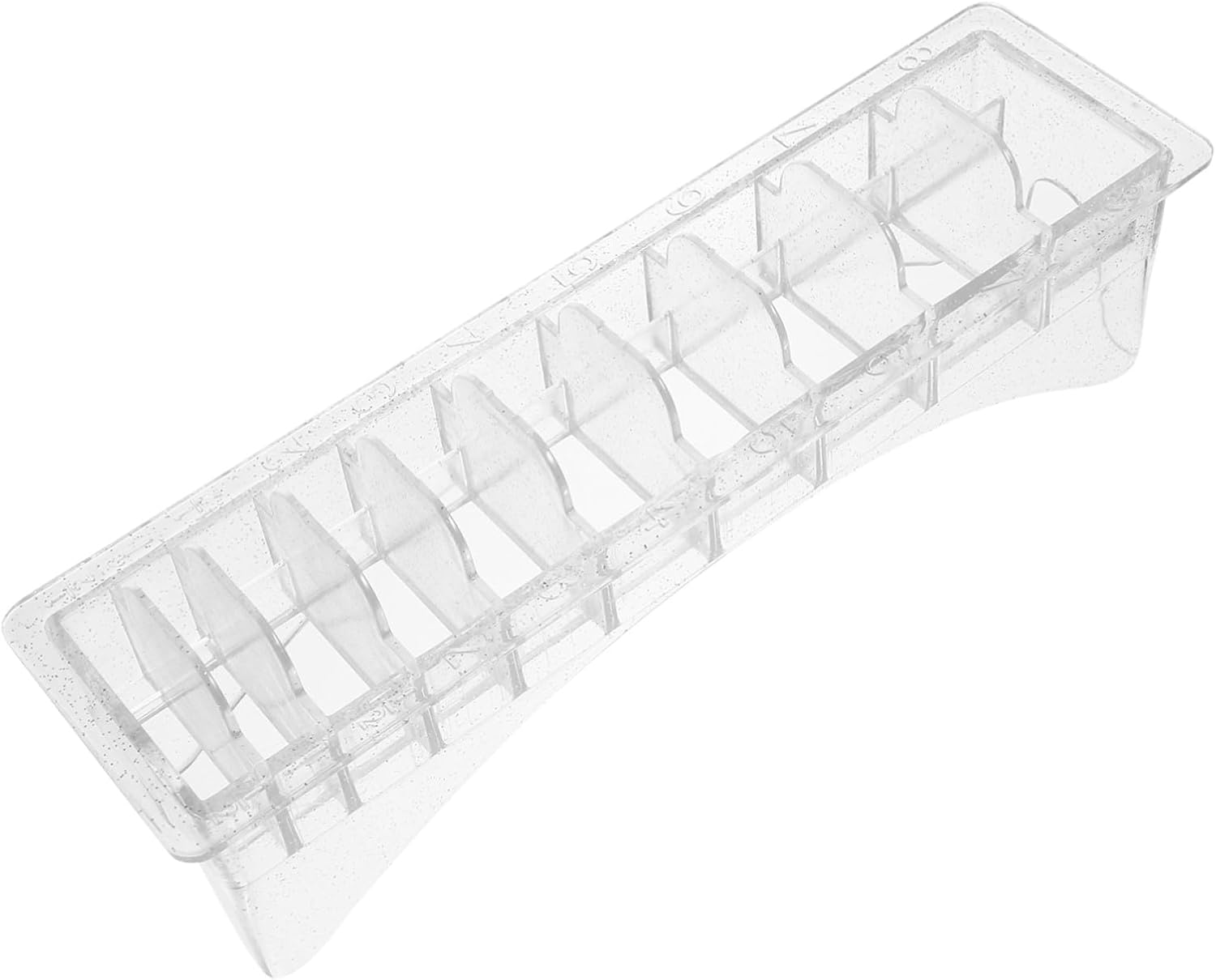 DECHOUS Hair Clipper Guard Organizer with 10 Grids Plastic Storage Case for Professional Barber Clippers Compatible with Wahl, Salon Hair Clippers Accessories Holder