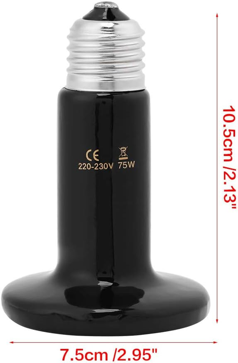 Reptile Heat Lamp Bulb Ceramic Infrared Heat Emitter 50W (75W) image number 1