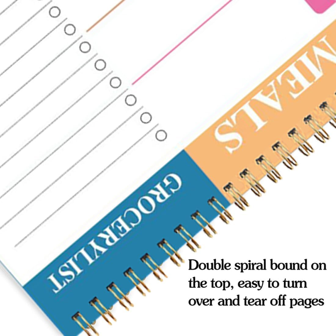 PQCLXUYA Weekly Meal Planner and Grocery List,Grocery Shopping List Notepad,50 Undated Sheets Planning Memo Note Pad for Organized Daily Menu, Tear-Off Notepad for Convenient Shopping（8.46 X 5.59 Inch）