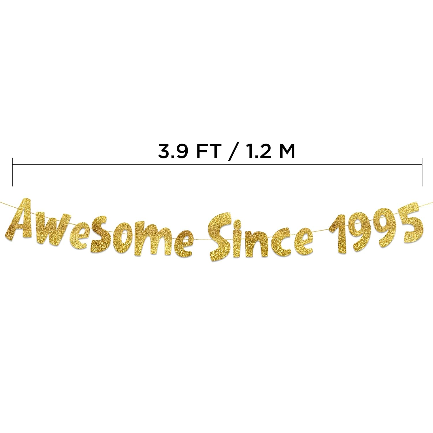Awesome since 1995 Gold Glitter Banner - 30Th Birthday and Anniversary Party Decorations image number 3