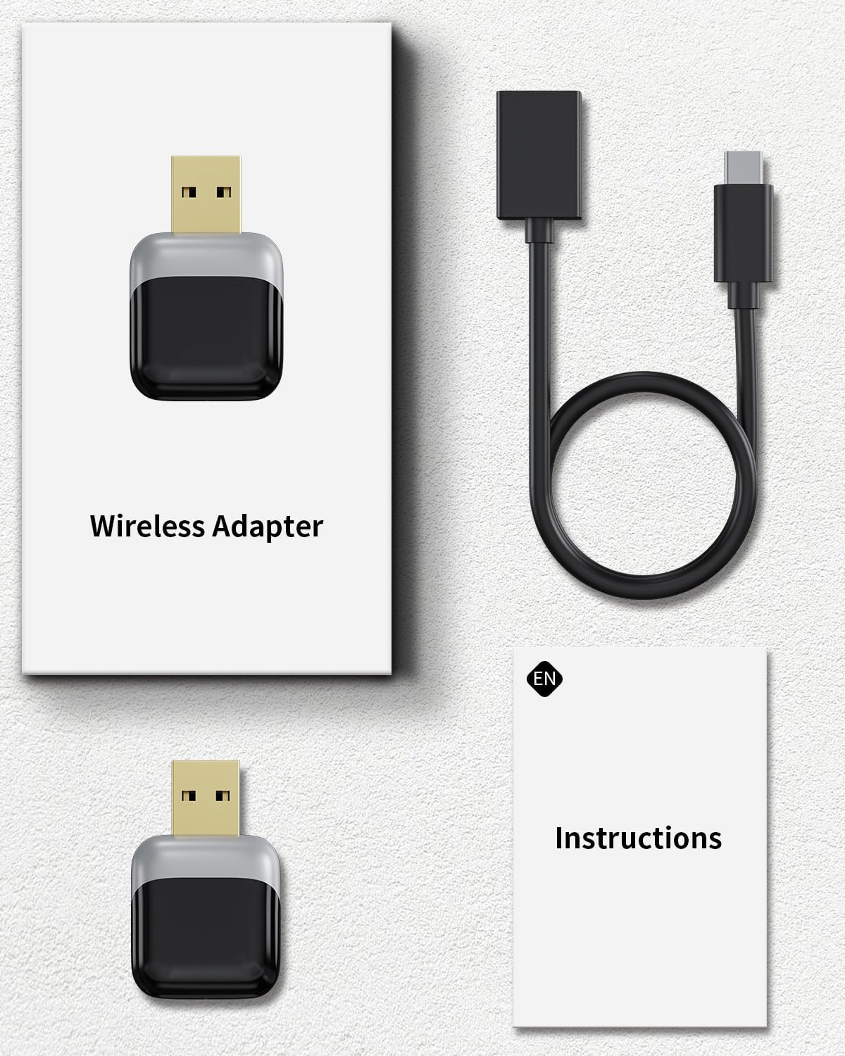 Wireless Carplay Adapter, 2 in 1 Carplay & Android Auto Adapter, Upgrade Wired Carplay to Wireless, Ultra Mini Car Play Dongle (Black) image number 5