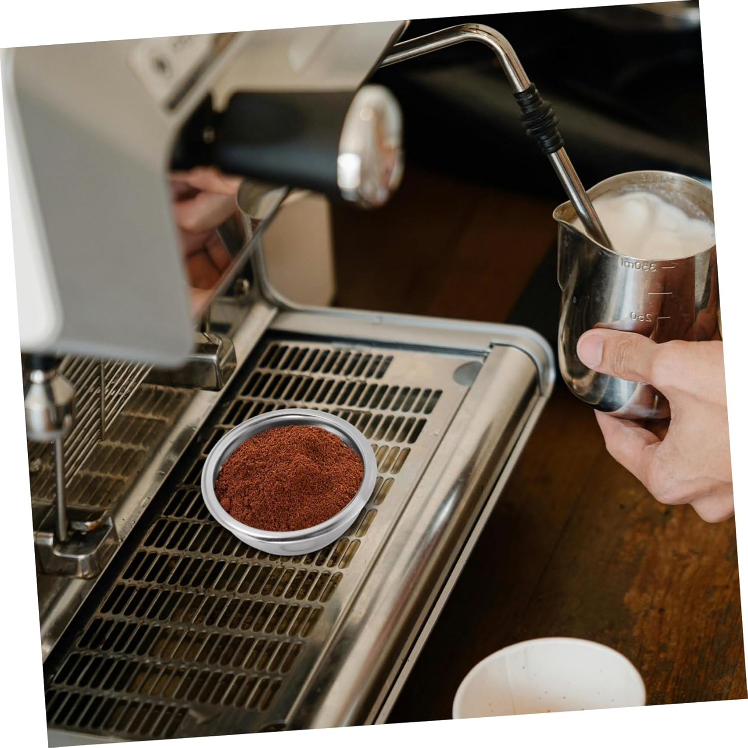 Zerodeko Stainless Steel Coffee Powder Bowl Drip Coffee Filter Cup Reusable Espresso Filter for Tea image number 5