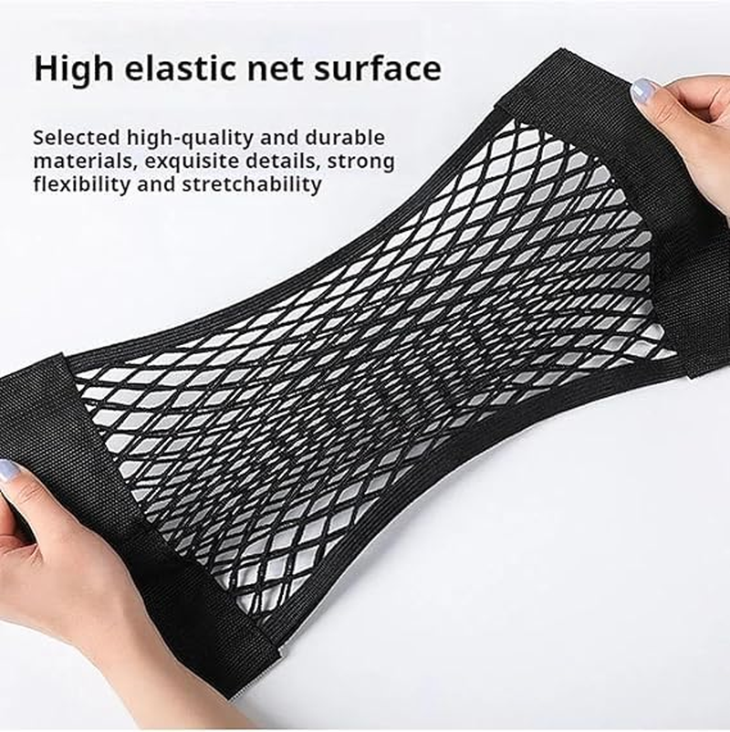 2Pcs Car Stretchable Storage,Universal Mesh Cargo Net Wall Sticker Organizer Pouch Bag Storage Mesh Net for Car Trunk (50CM)