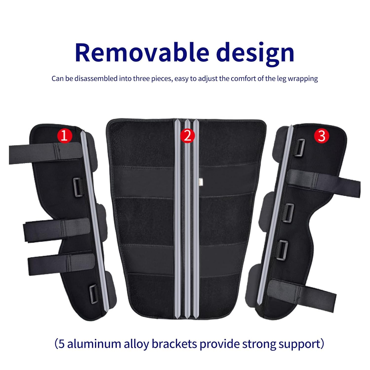 Tri-Panel Knee Immobilizer Full Leg Support Brace, Adjustable Knee Splint for Post-Surgery Recovery, Fracture, ACL and MCL Injuries Straight Leg Brace for Women and Men (S) image number 2
