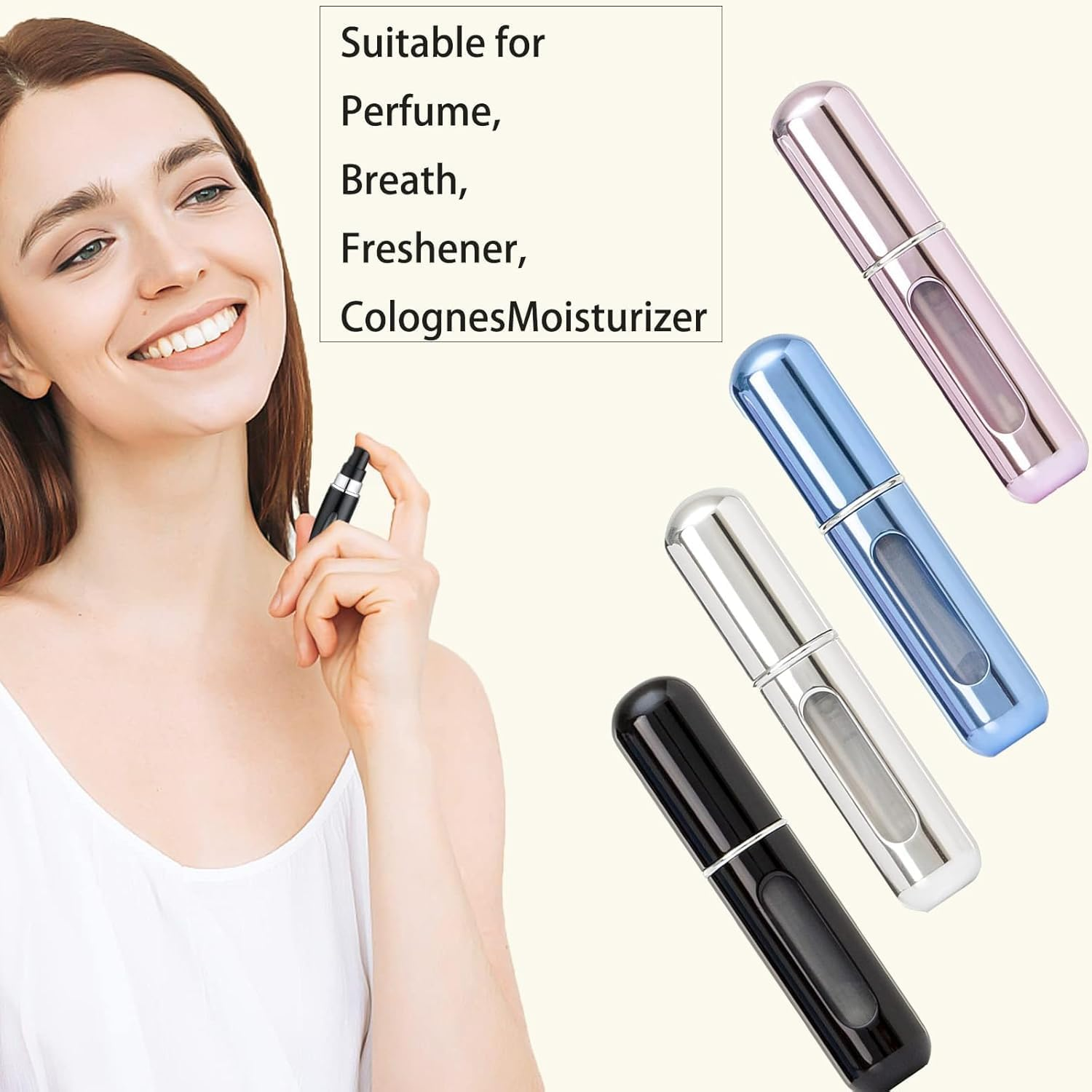 Refillable Perfume Atomizer Bottle with Travel-Sized Mini Spray Bottles, Empty Perfume Spray Bottle Kit, and Cologne Dispenser Portable image number 2