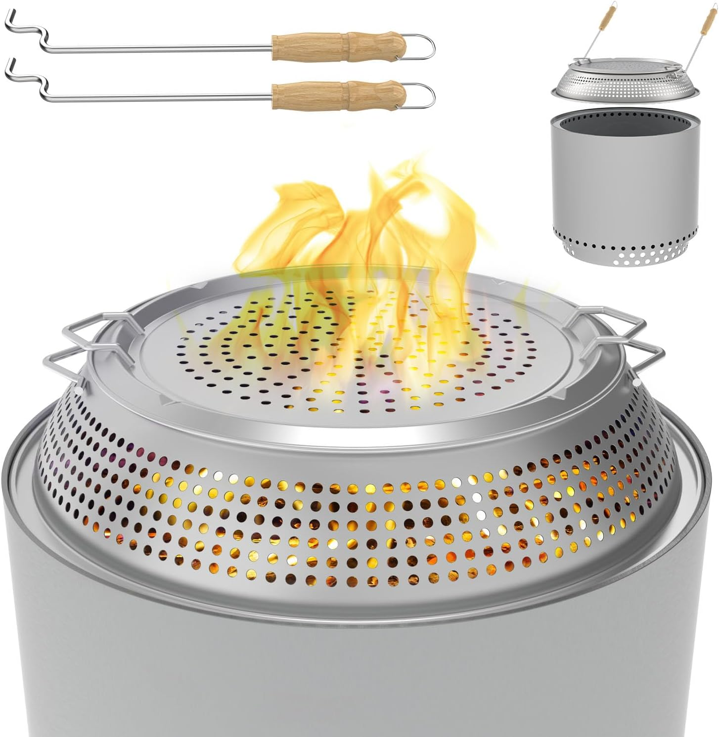Stainless Steel Fire Pit Spark Protector Screen Mesh Protective Spark Screen (For Solo Stove Bonfire 19.5 Inch) image number 4