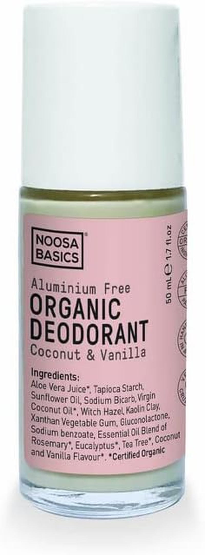 Noosa Basics Natural, Vegan & Aluminium Free Roll on Deodorant Coco Vanilla 70Ml