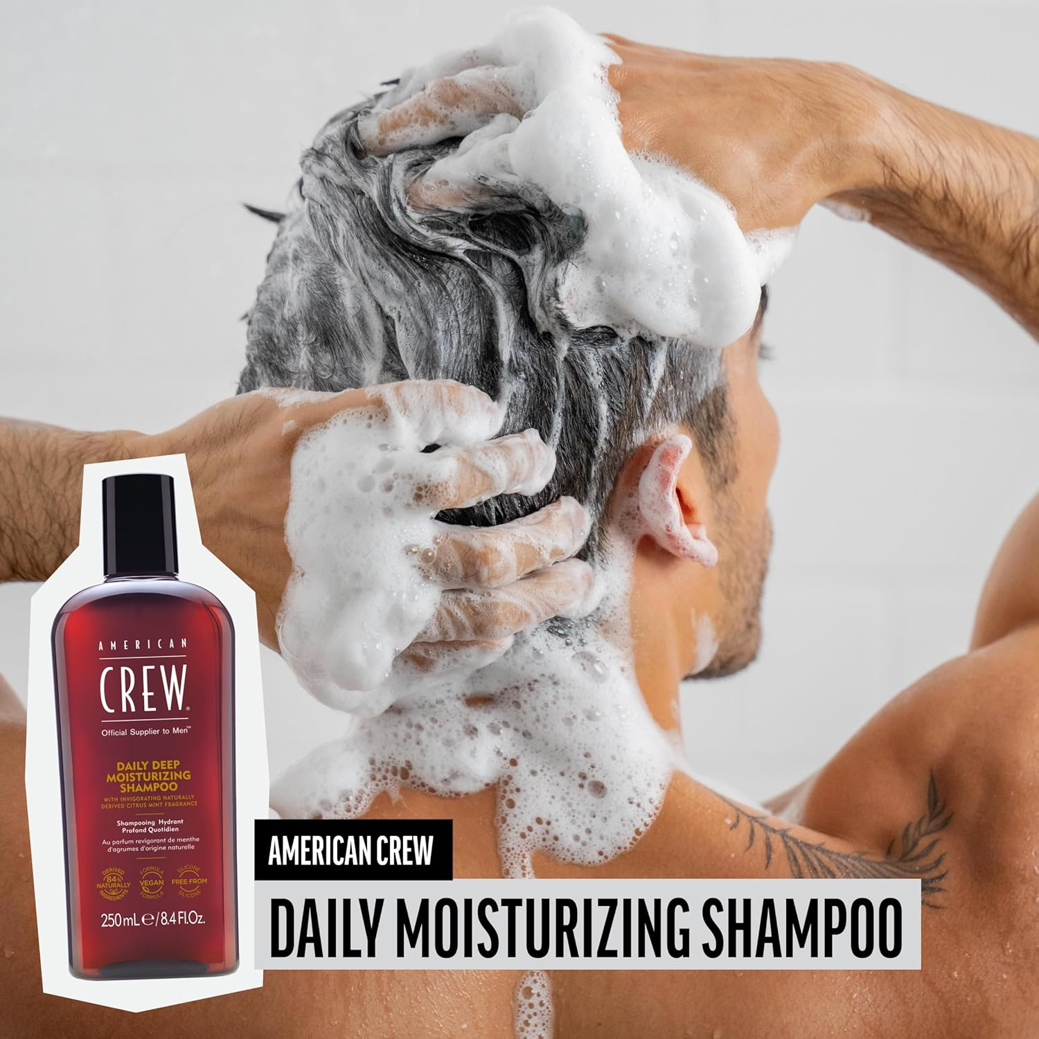 American Crew Men Daily Deep Moisturizing Shampoo (For Normal to Dry Hair) 450Ml image number 5