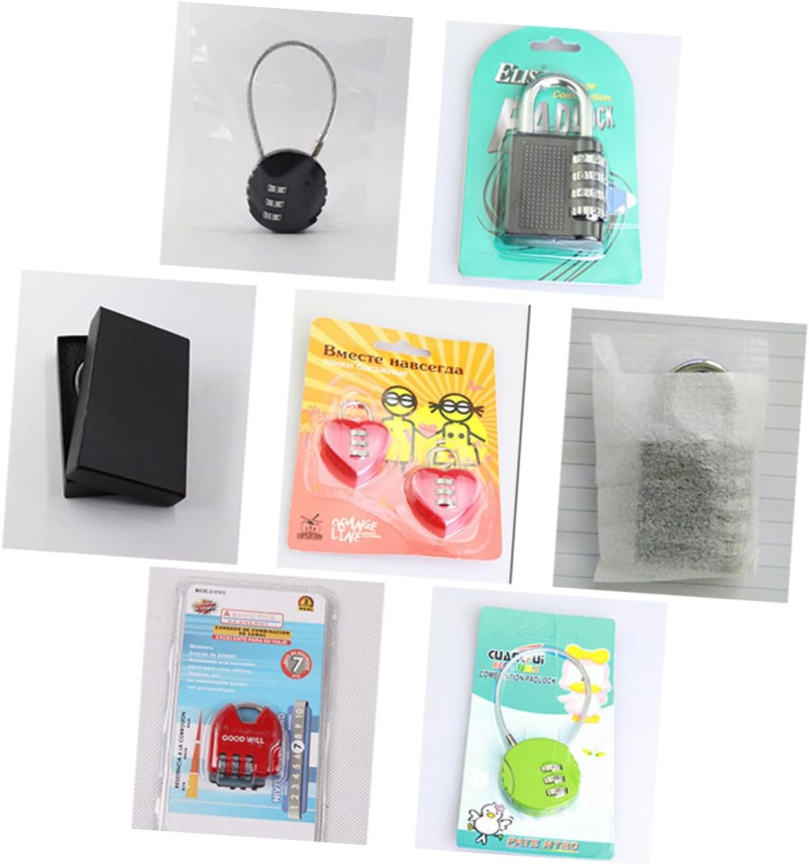 FIXOSHEE 2Pcs Steel Wire Dial Locks for Luggage and Backpacks Antitheft Password Suitcase Locks Multipurpose Outdoor Random Color Random Color