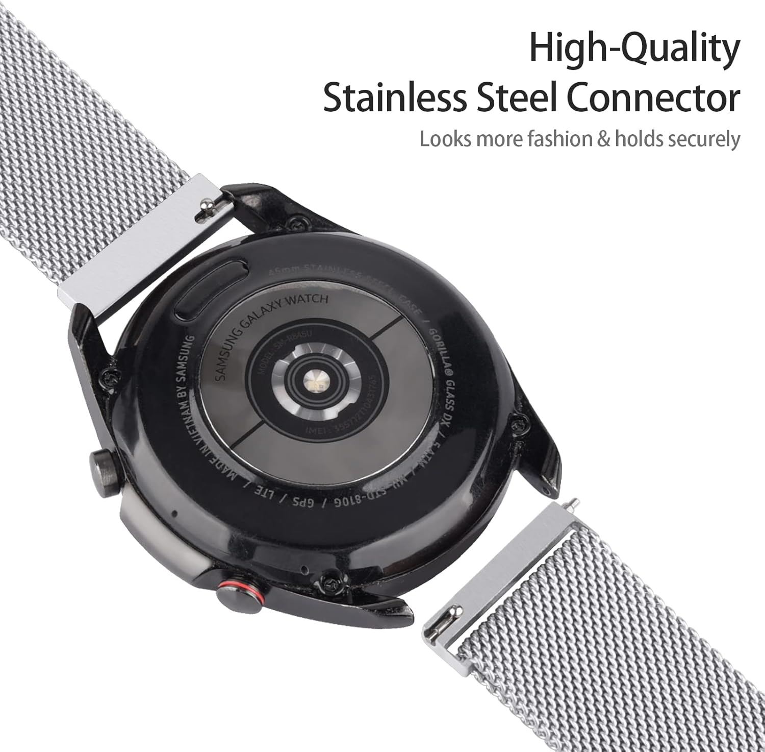 Metal Stainless Steel Loop Quick Release 20Mm 22Mm for Men Women, Adjustable Comfortable Magnetic Milanese Mesh Replacement Strap for Smart Watch Sport Watch image number 4