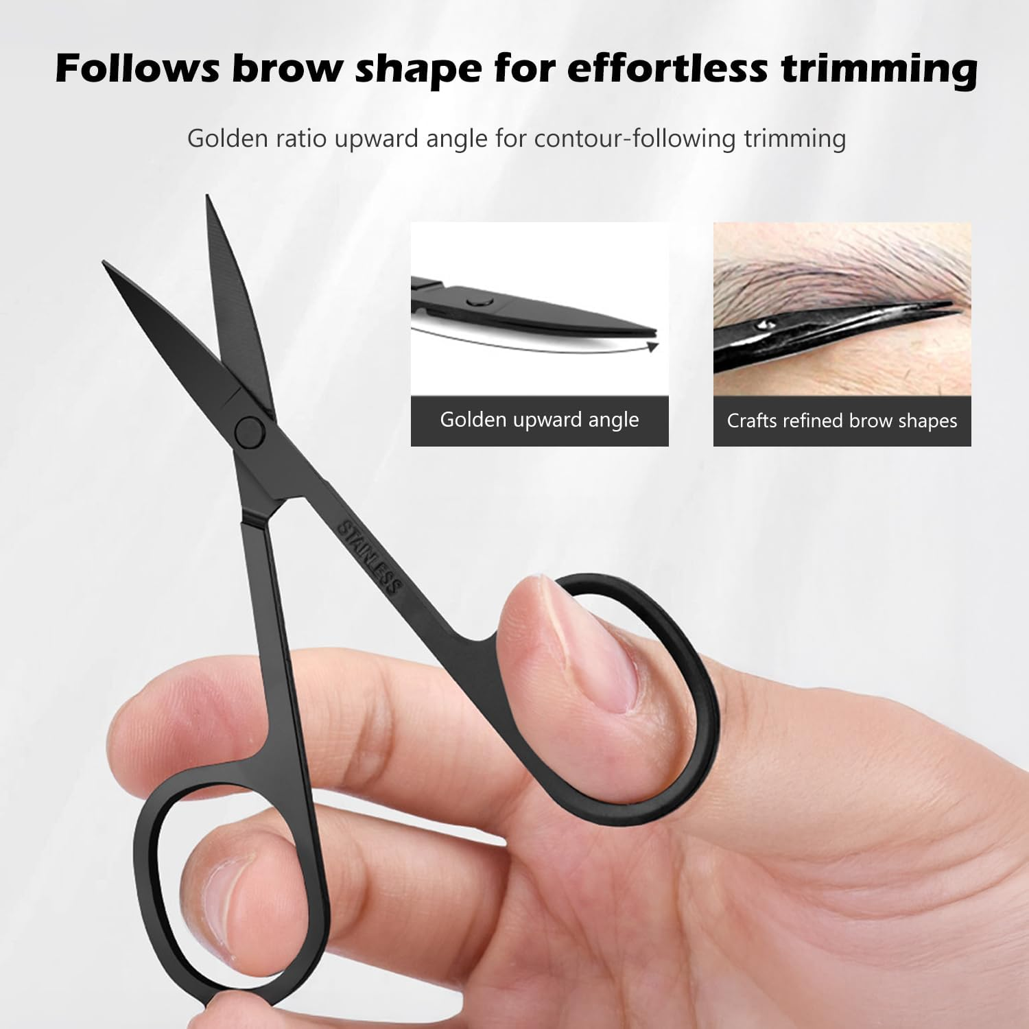 WALWAL 5 Piece Stainless Steel Tweezers Set with Scissors Flat Slant Knife Point for Eyebrow Hair Removal image number 4