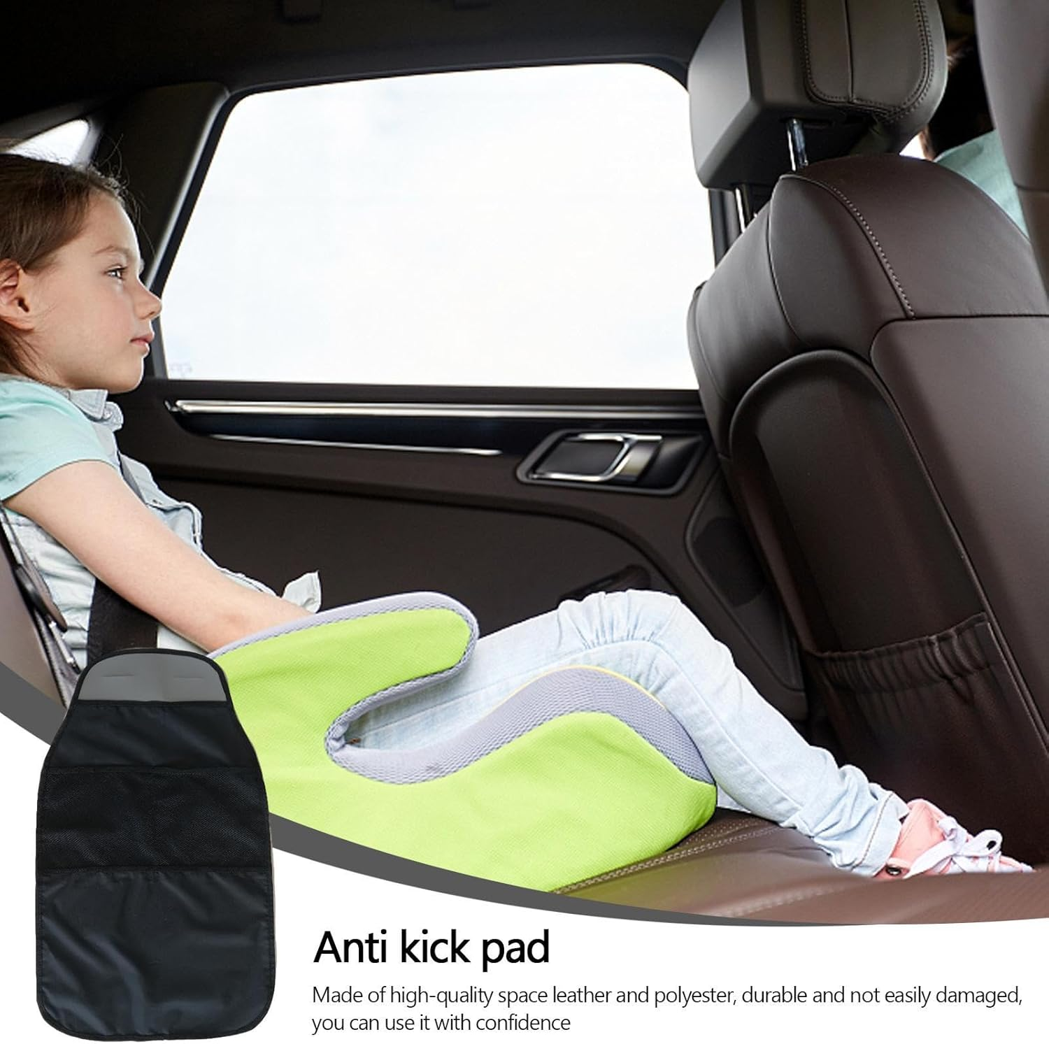 Seat Protectors for Vehicles Back Seat Kids - Adjustable Car Seat Back Protector with Organizer - Kick Mats, Dust Proof Seat Covers for Car Seat, Vehicles Pets, Kids Feet Pochy image number 2