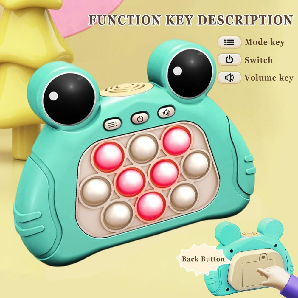 ZCOINS Pop Game Sensory Fidget Toys, Quick Push Light-Up Popping Squeeze Stress Toys, Handheld Electronic Push Pop Stress Puzzle Game for Kids and Adults Gift Party Fillers image number 5